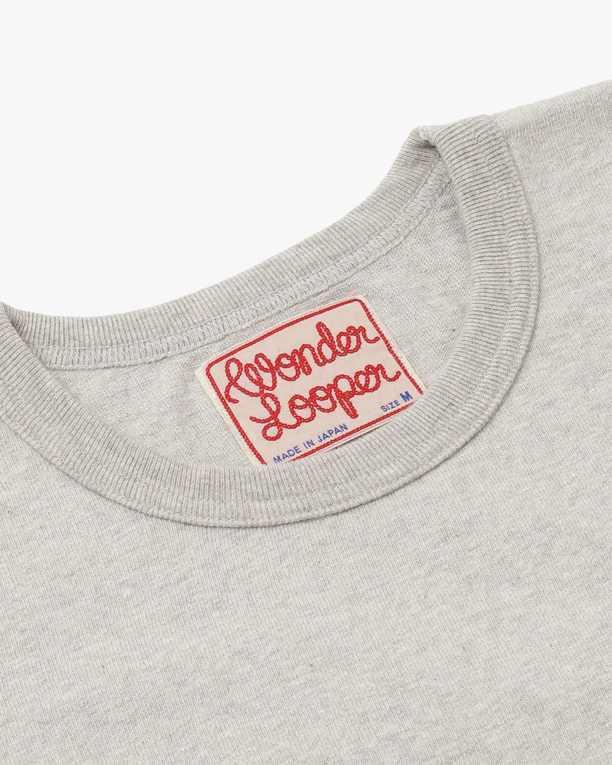 Wonder Looper ELS Recycled Cotton Slub T Shirt - Heather Grey - Image 3