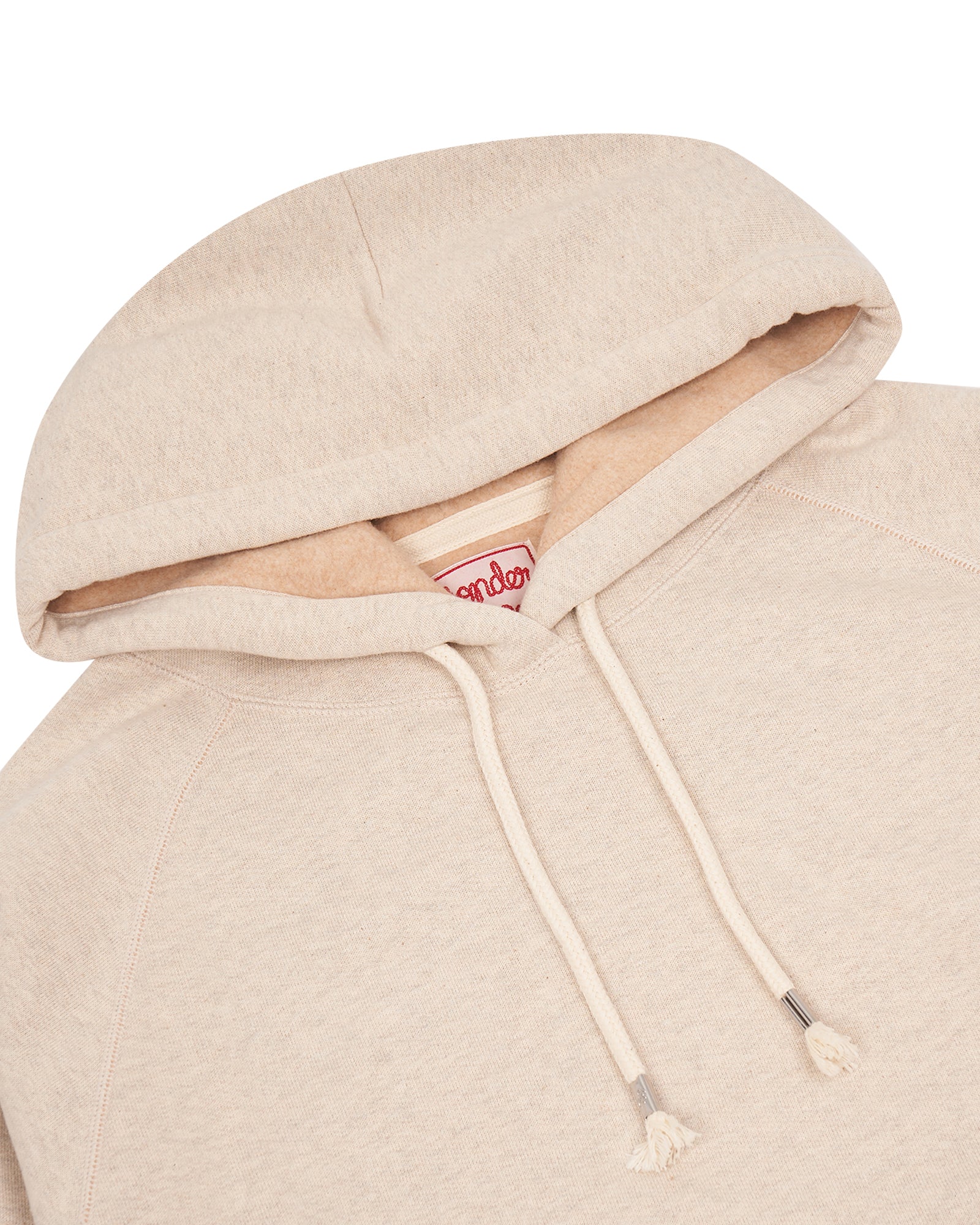 Wonder Looper Fleeced Foxfibre® Pullover Hoodie - Oatmeal - Image 10