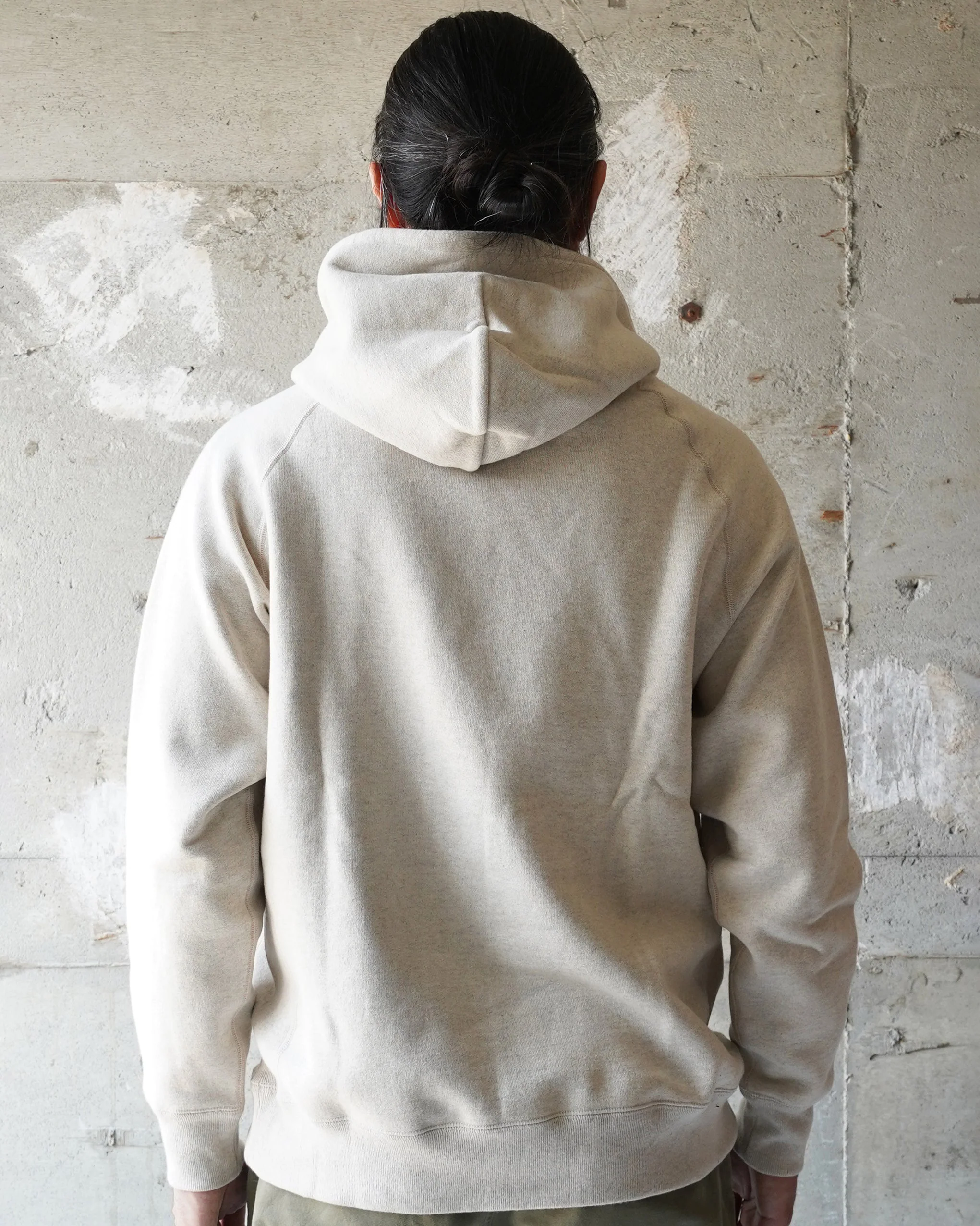Wonder Looper Fleeced Foxfibre® Pullover Hoodie - Oatmeal - Image 4