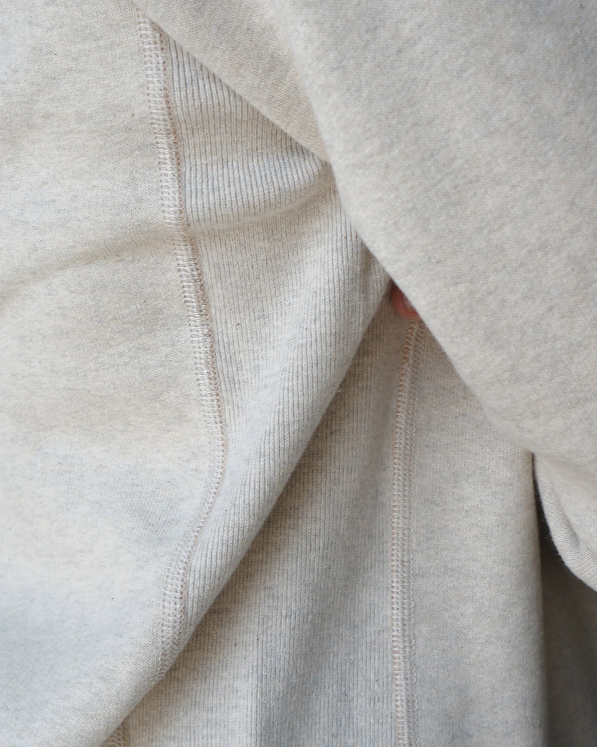 Wonder Looper Fleeced Foxfibre® Pullover Hoodie - Oatmeal - Image 6