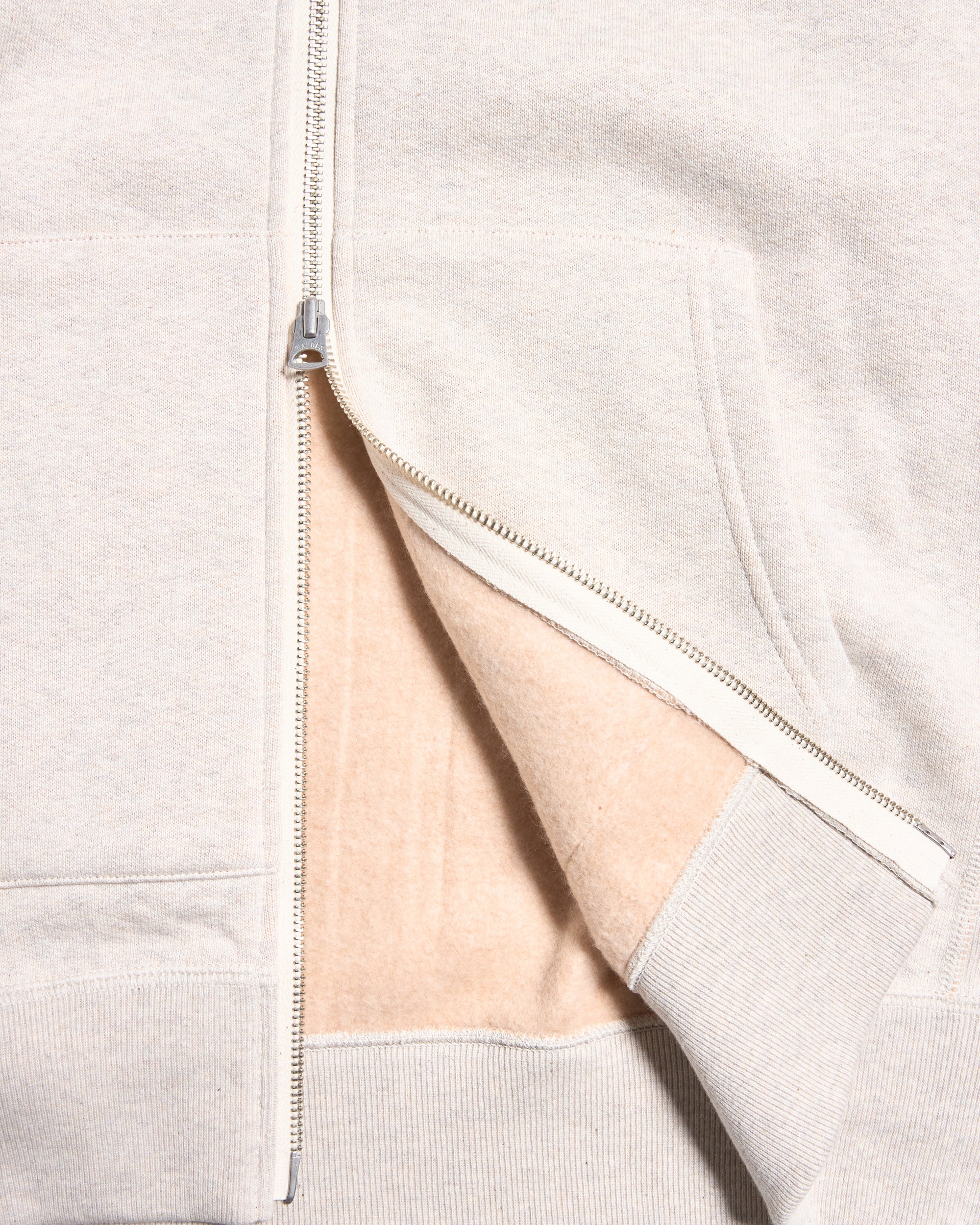 Wonder Looper Fleeced Foxfibre® Zip Hoodie - Oatmeal - Image 10