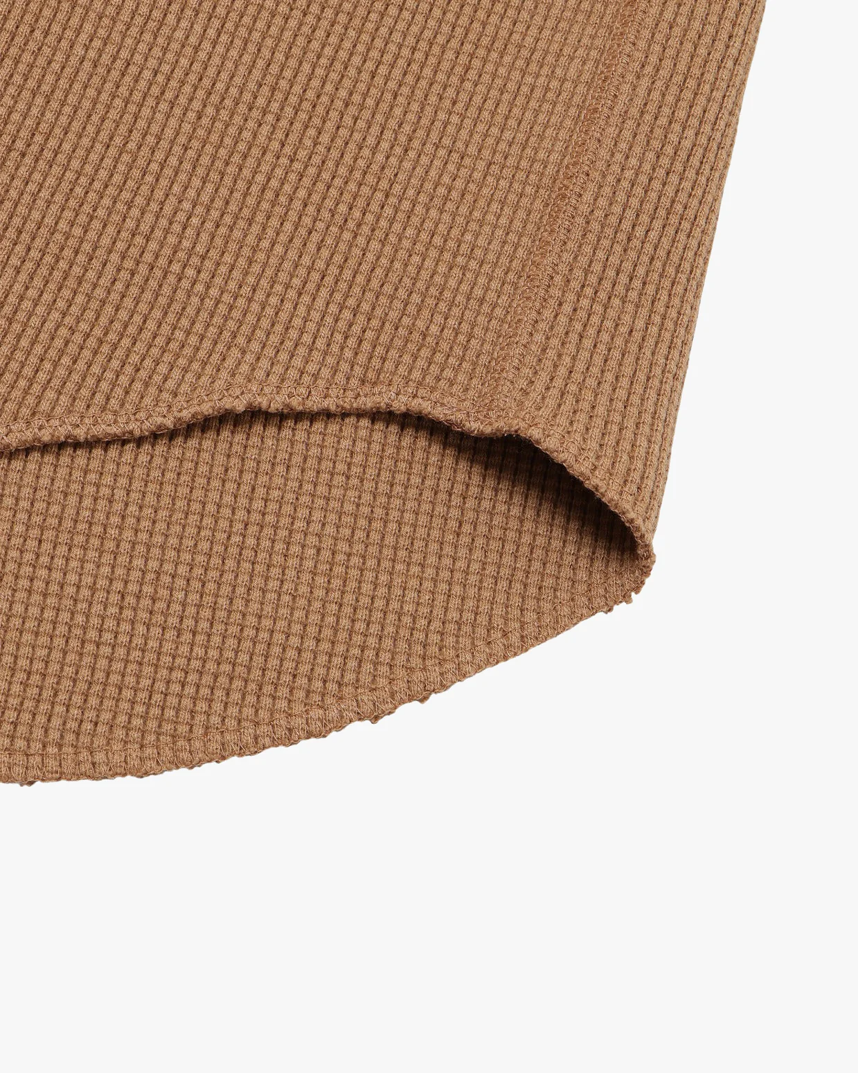 Wonder Looper Foxfibre® Heavyweight Waffle Henley - Coyote 70 - Image 5