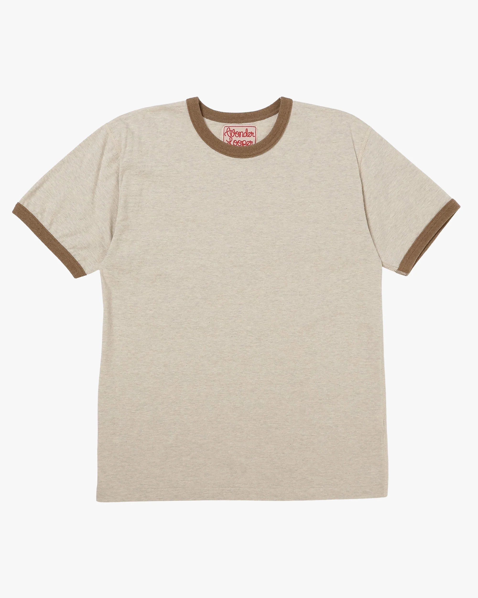 Wonder Looper Recycled Cotton Foxfibre® Ringer Tee - Sand