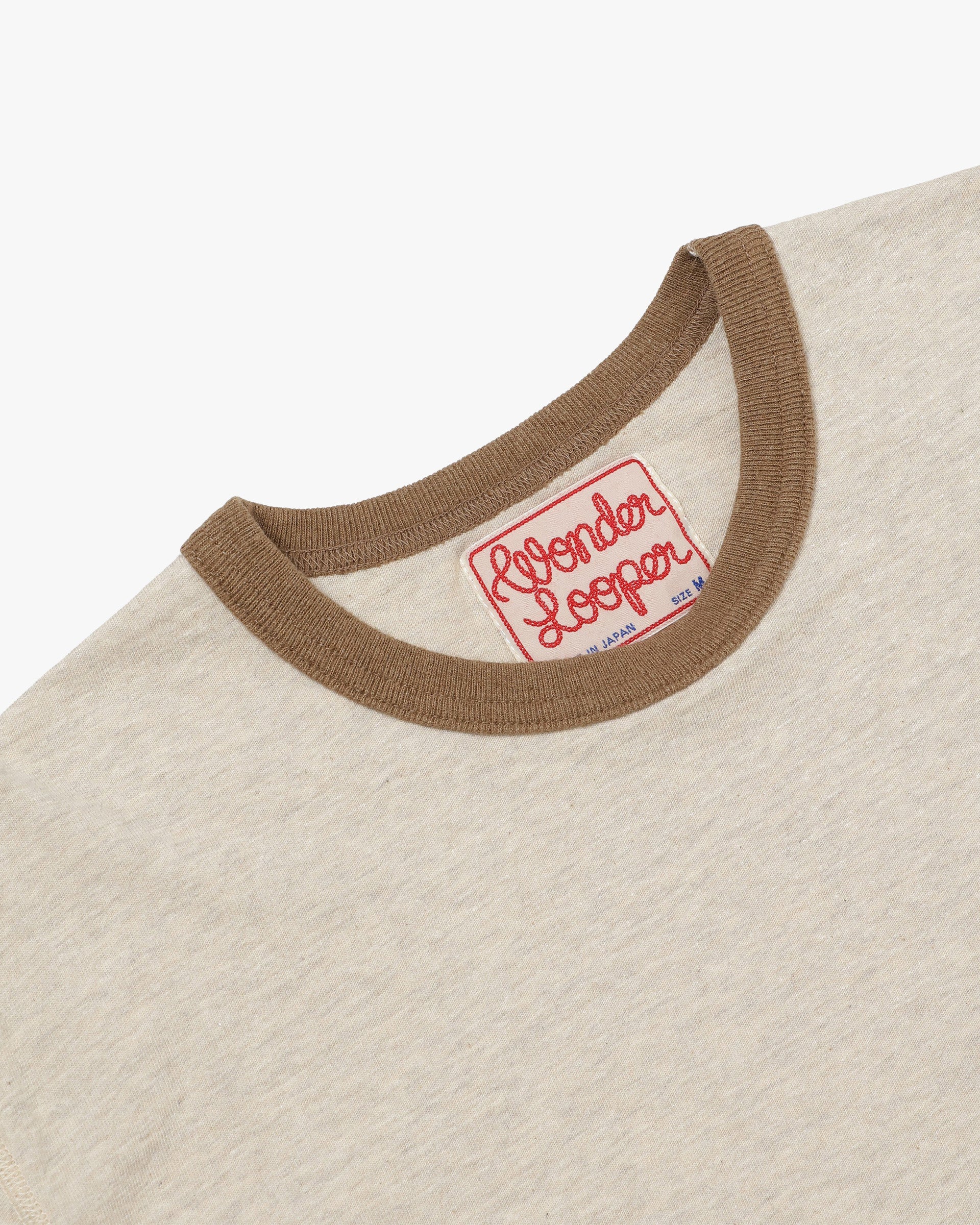Wonder Looper Recycled Cotton Foxfibre® Ringer Tee - Sand - Image 2