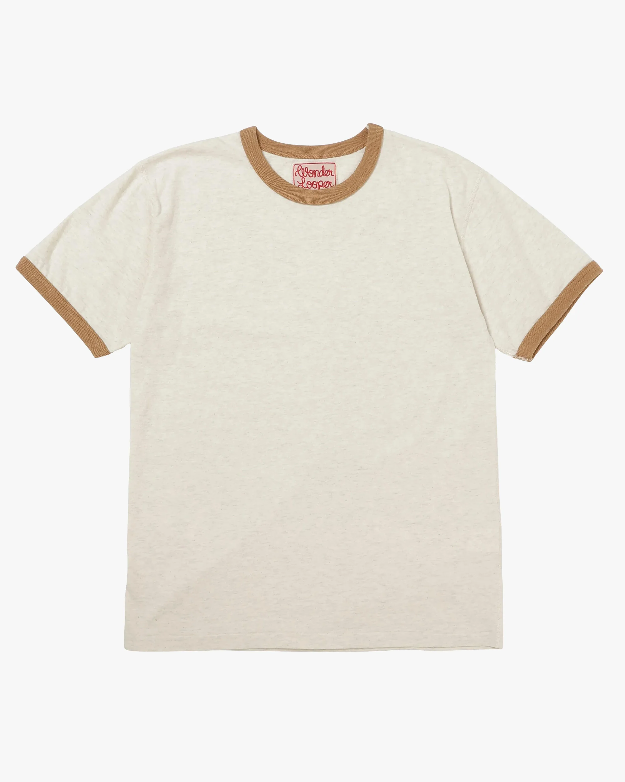 Wonder Looper Recycled Cotton Foxfibre® Ringer Tee - Stone