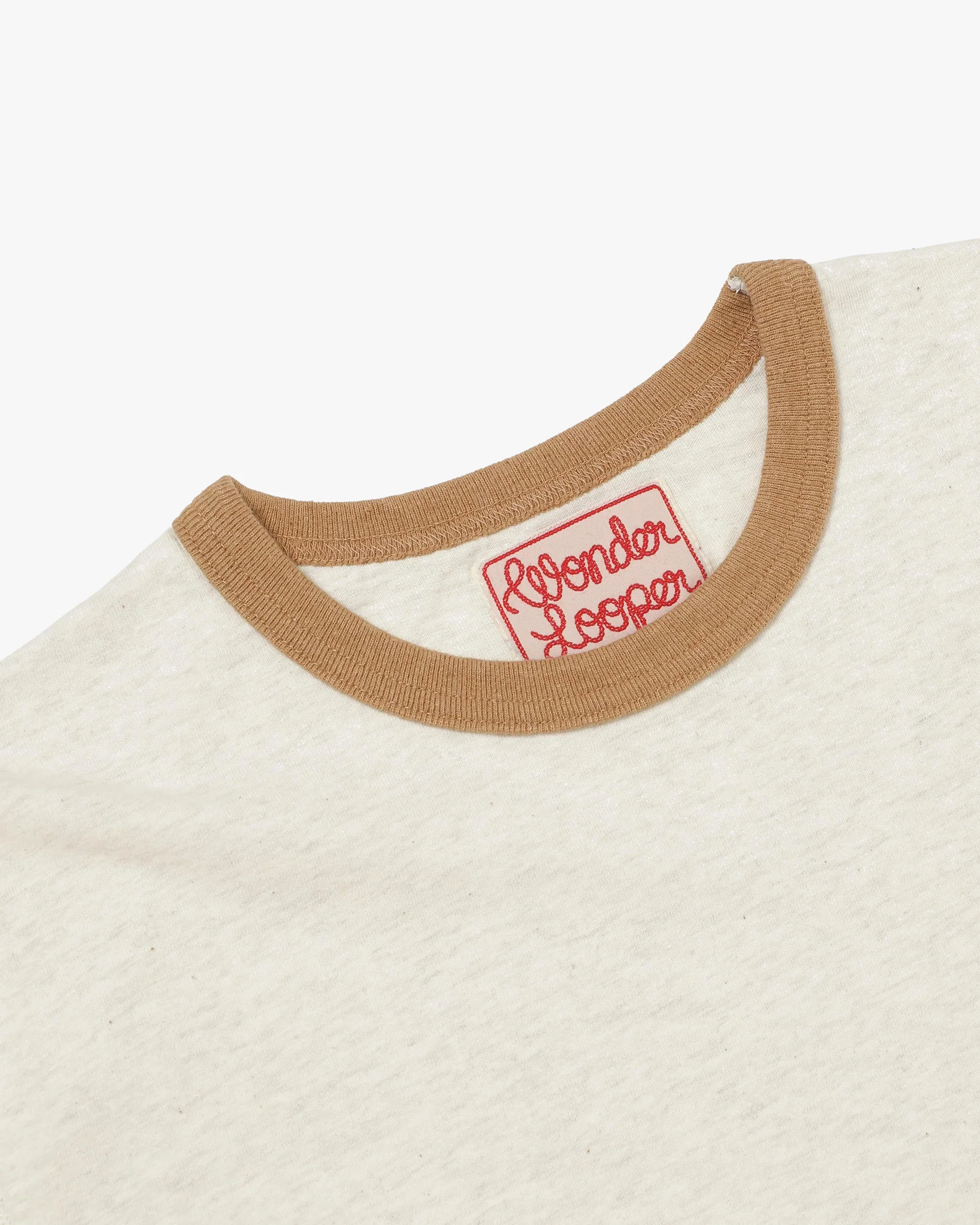Wonder Looper Recycled Cotton Foxfibre® Ringer Tee - Stone - Image 2