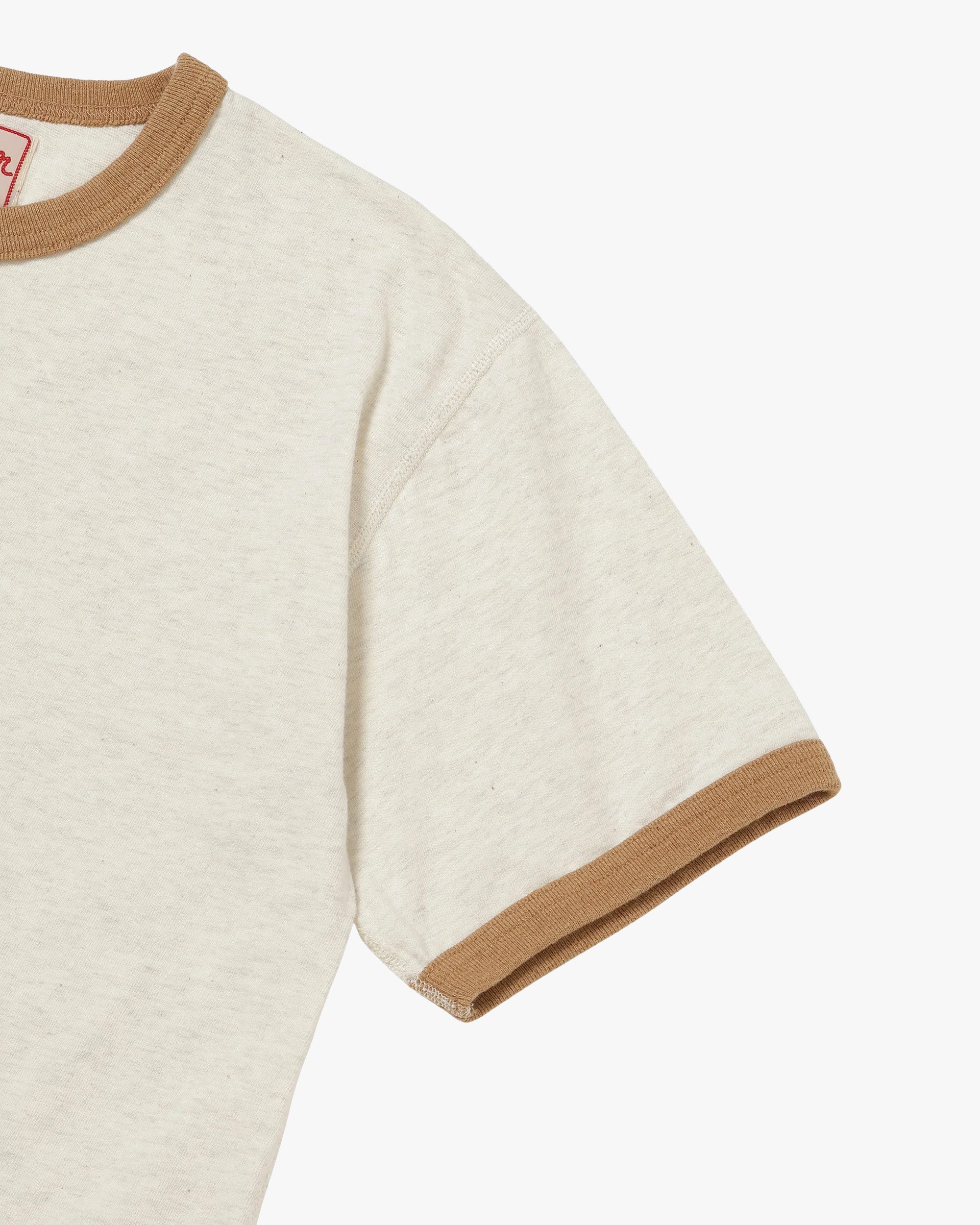 Wonder Looper Recycled Cotton Foxfibre® Ringer Tee - Stone - Image 3