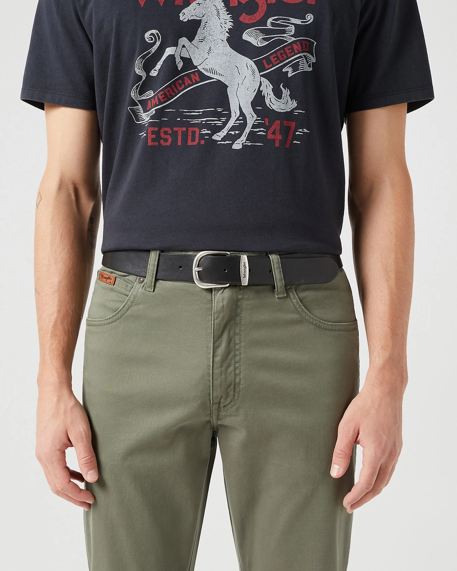 Wrangler Easy Leather Belt - Black - Image 2