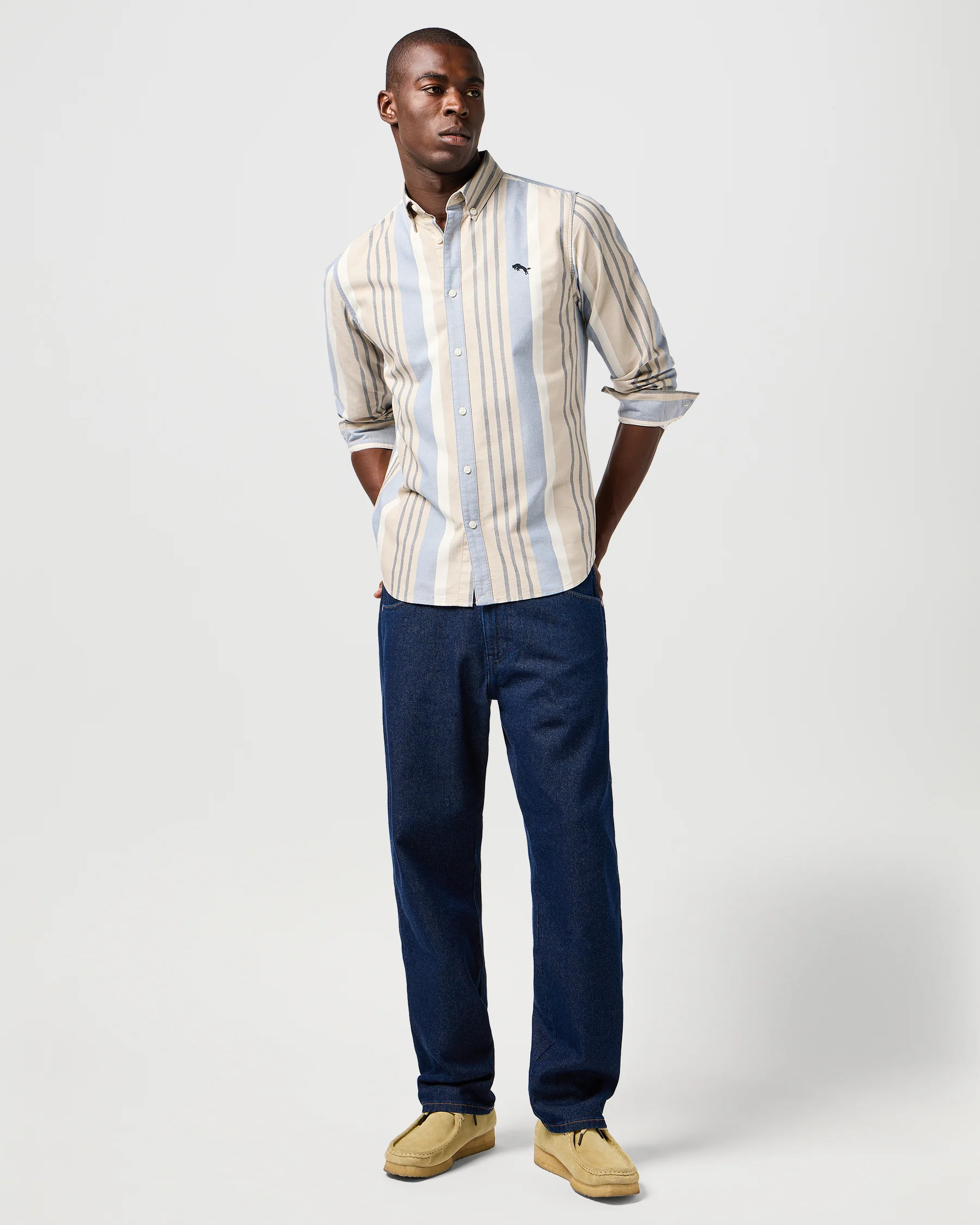 Wrangler Frontier Lightweight Relaxed Straight Mens Jeans - Rinsed Night - Image 5