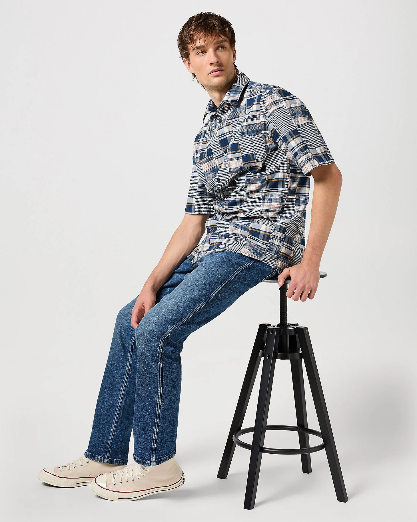 Wrangler Frontier Relaxed Straight Mens Jeans - Seeing Double - Image 5