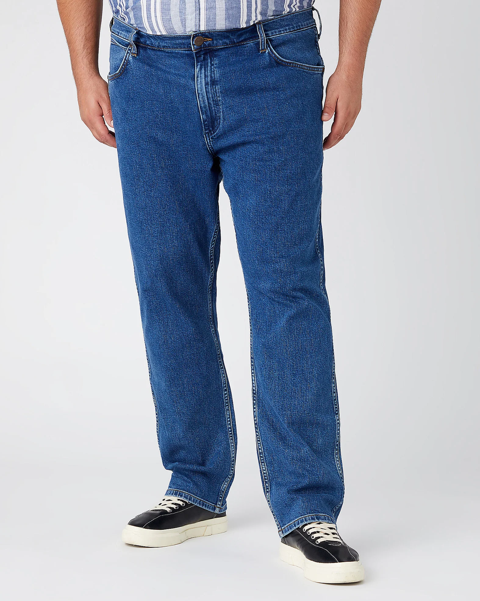 Wrangler Greensboro Regular Fit Mens Jeans - The Stone Ride - Image 4