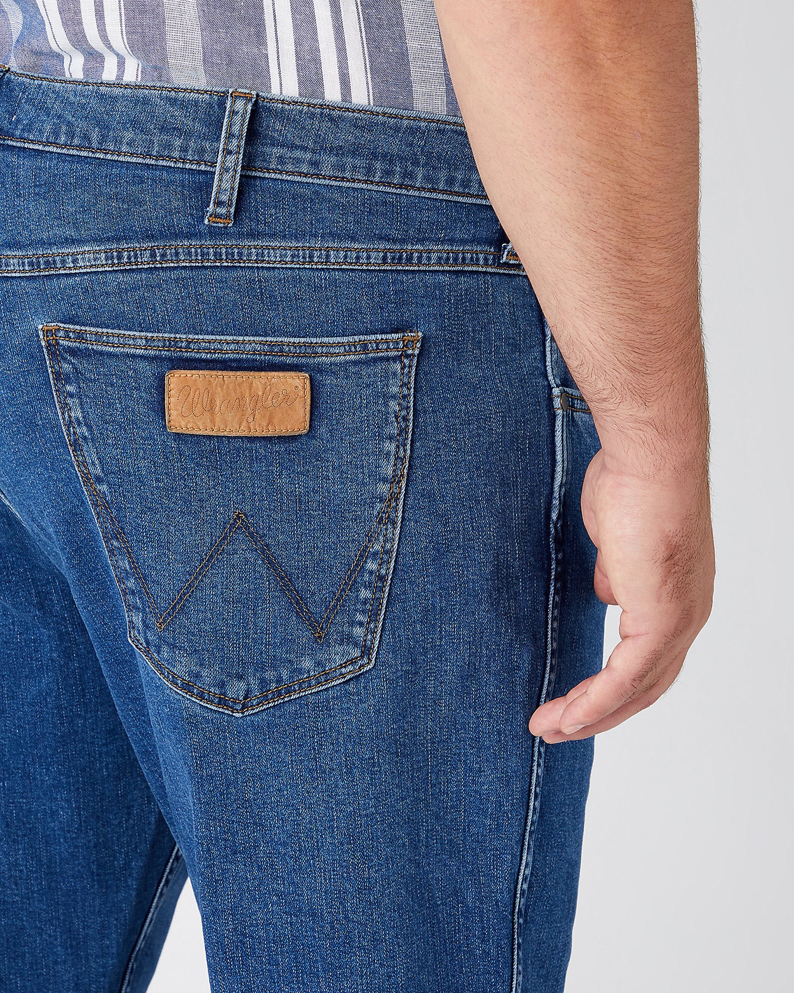 Wrangler Greensboro Regular Fit Mens Jeans - The Stone Ride - Image 5
