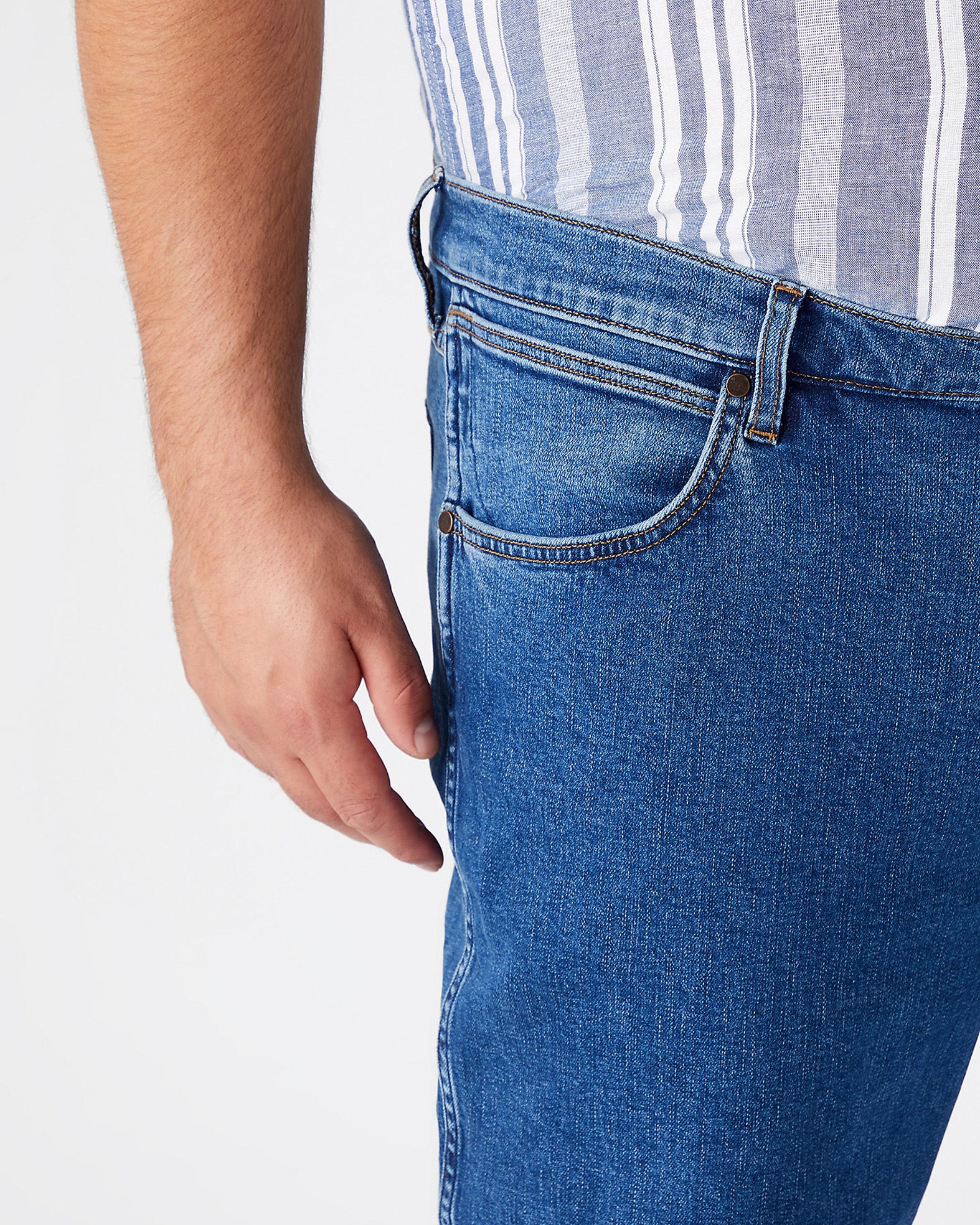Wrangler Greensboro Regular Fit Mens Jeans - The Stone Ride - Image 6