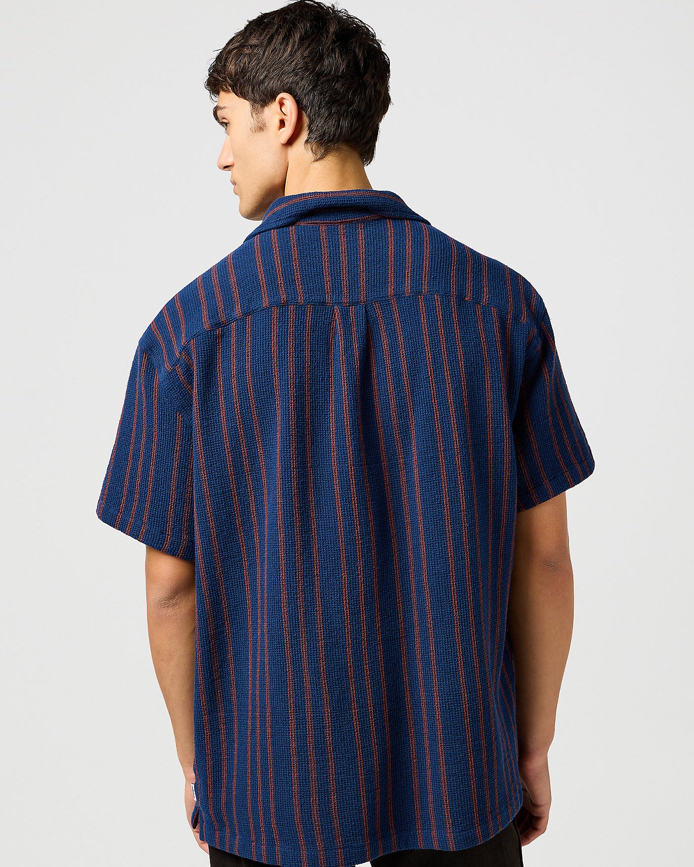 Wrangler S/S Resort Shirt - Navy Stripe - Image 4