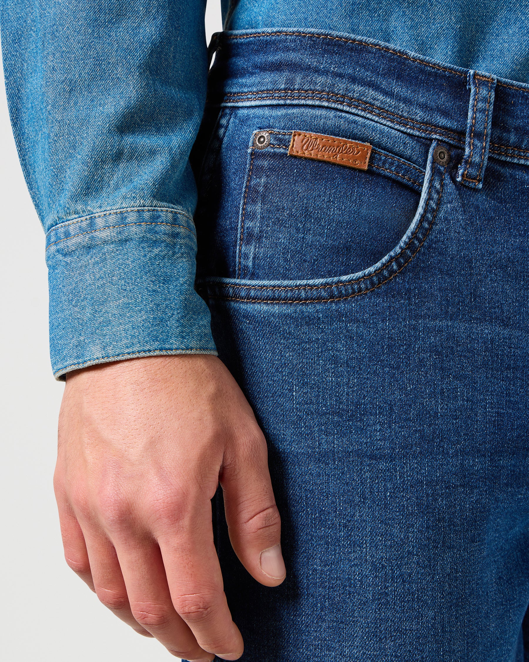 Wrangler Texas Stretch Authentic Straight Brushed Mens Jeans - Shadow Jeans - Image 5