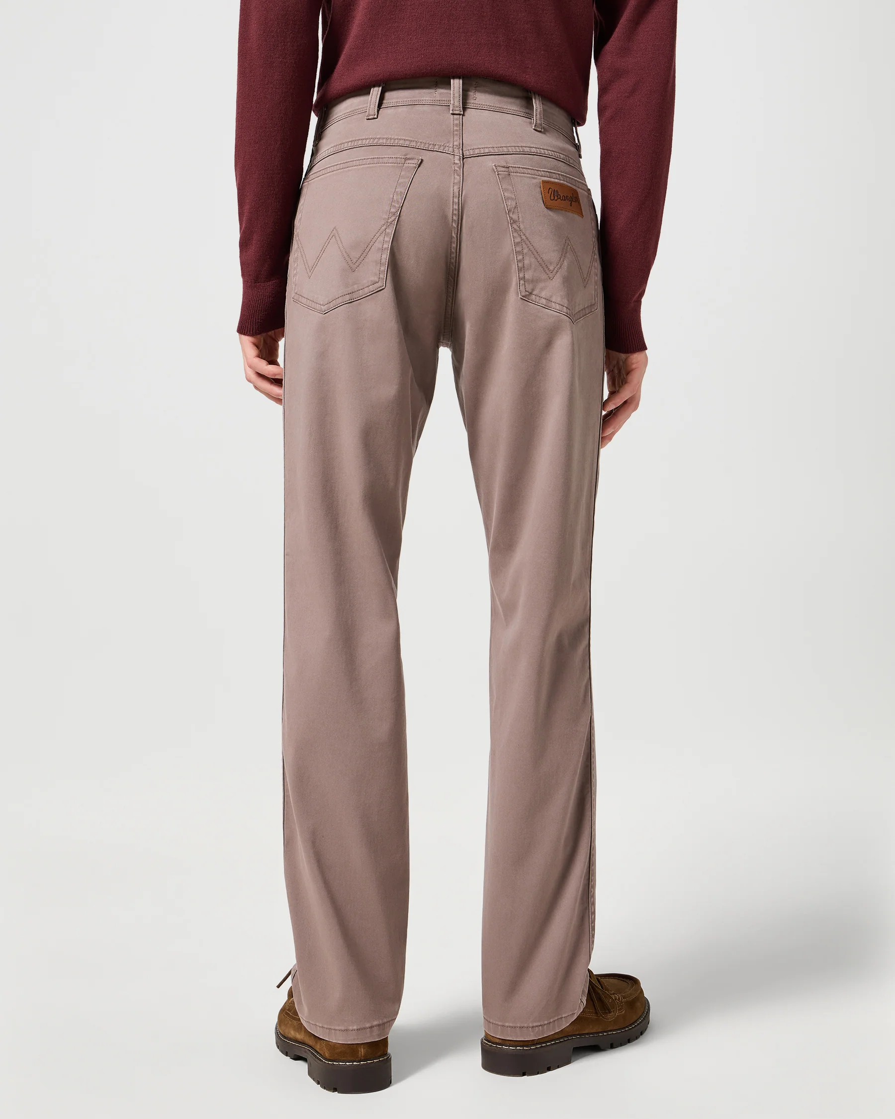 Wrangler Texas Stretch Authentic Straight Mens Cotton Satin Trousers - Iron - Image 3