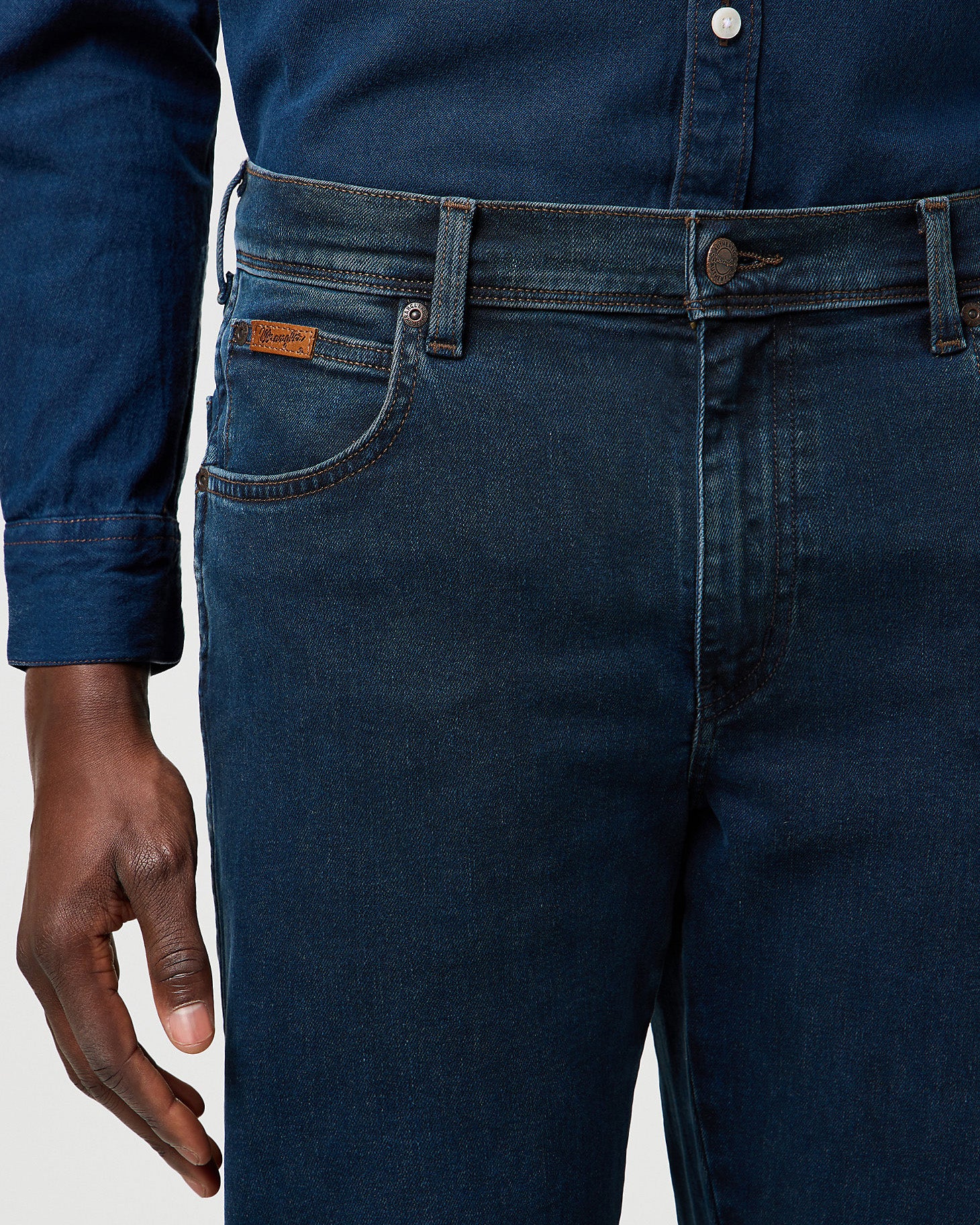 Wrangler Texas Stretch Authentic Straight Mens Jeans - Blue Oxide - Image 5