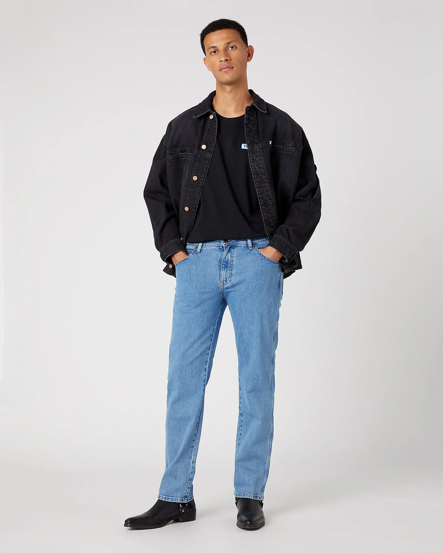 Wrangler Texas Stretch Authentic Straight Mens Jeans - Good Shot - Image 4