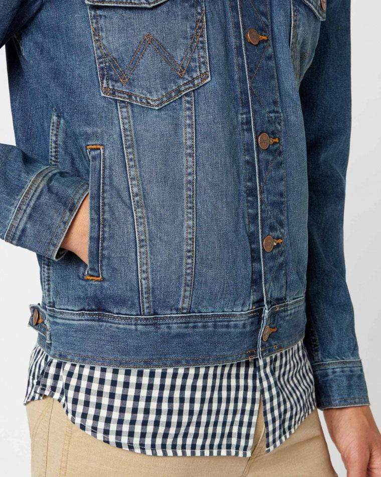 Wrangler Western Denim Jacket - Mid Stone - Image 4