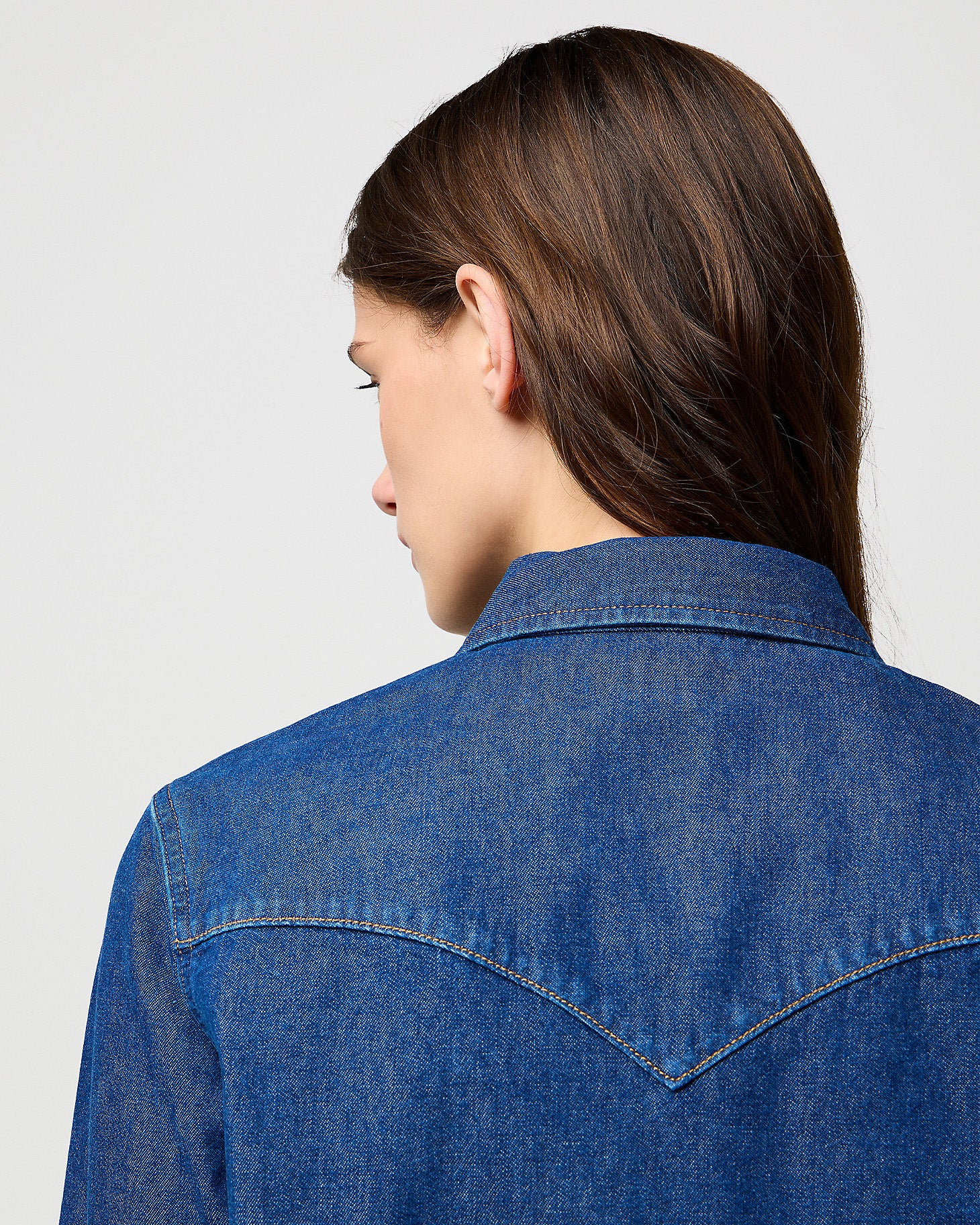 Wrangler Womens Western Denim Shirt - Dark Wash - Image 5