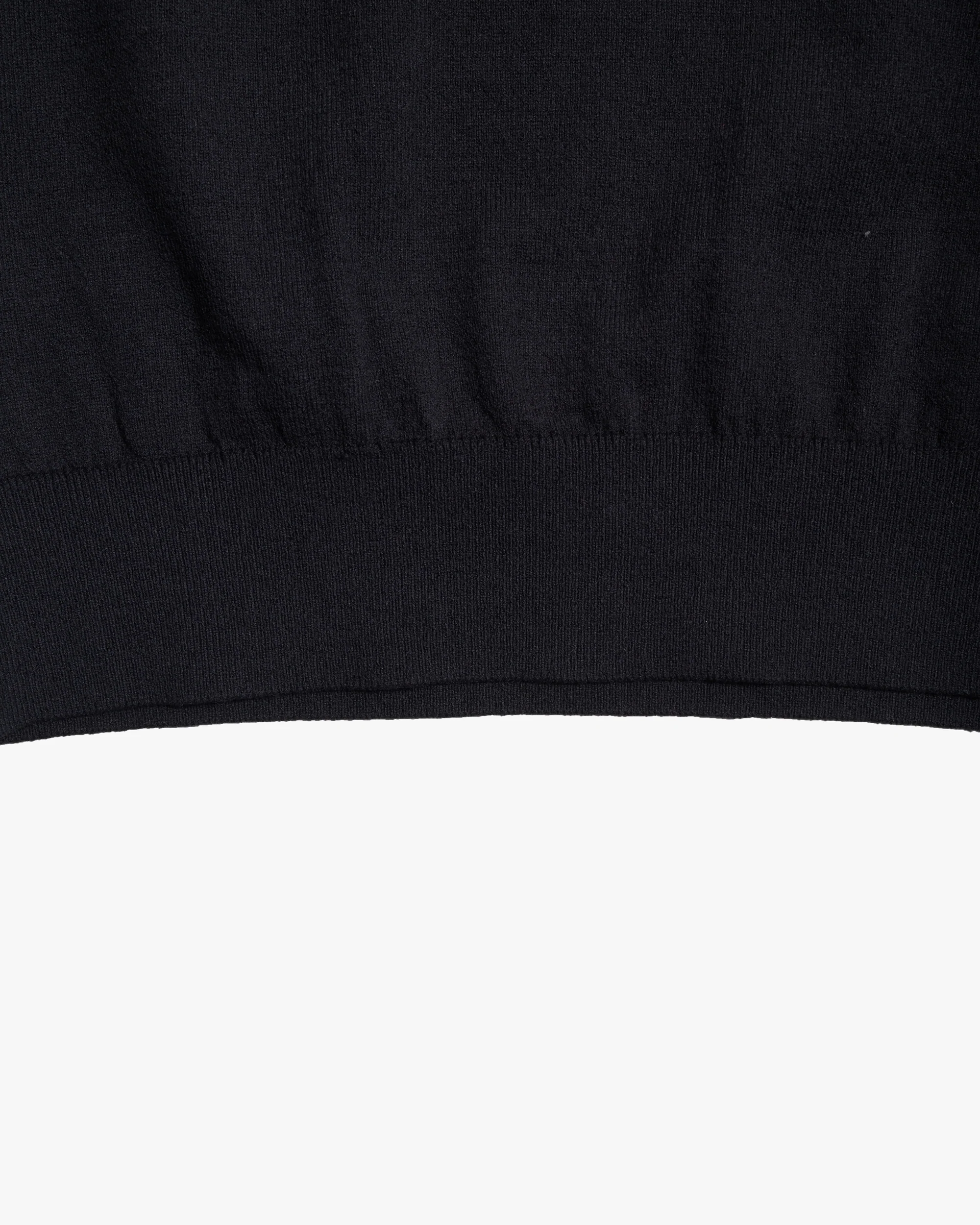 Yonetomi Light Wave Cotton Knit Polo Shirt - Black - Image 6