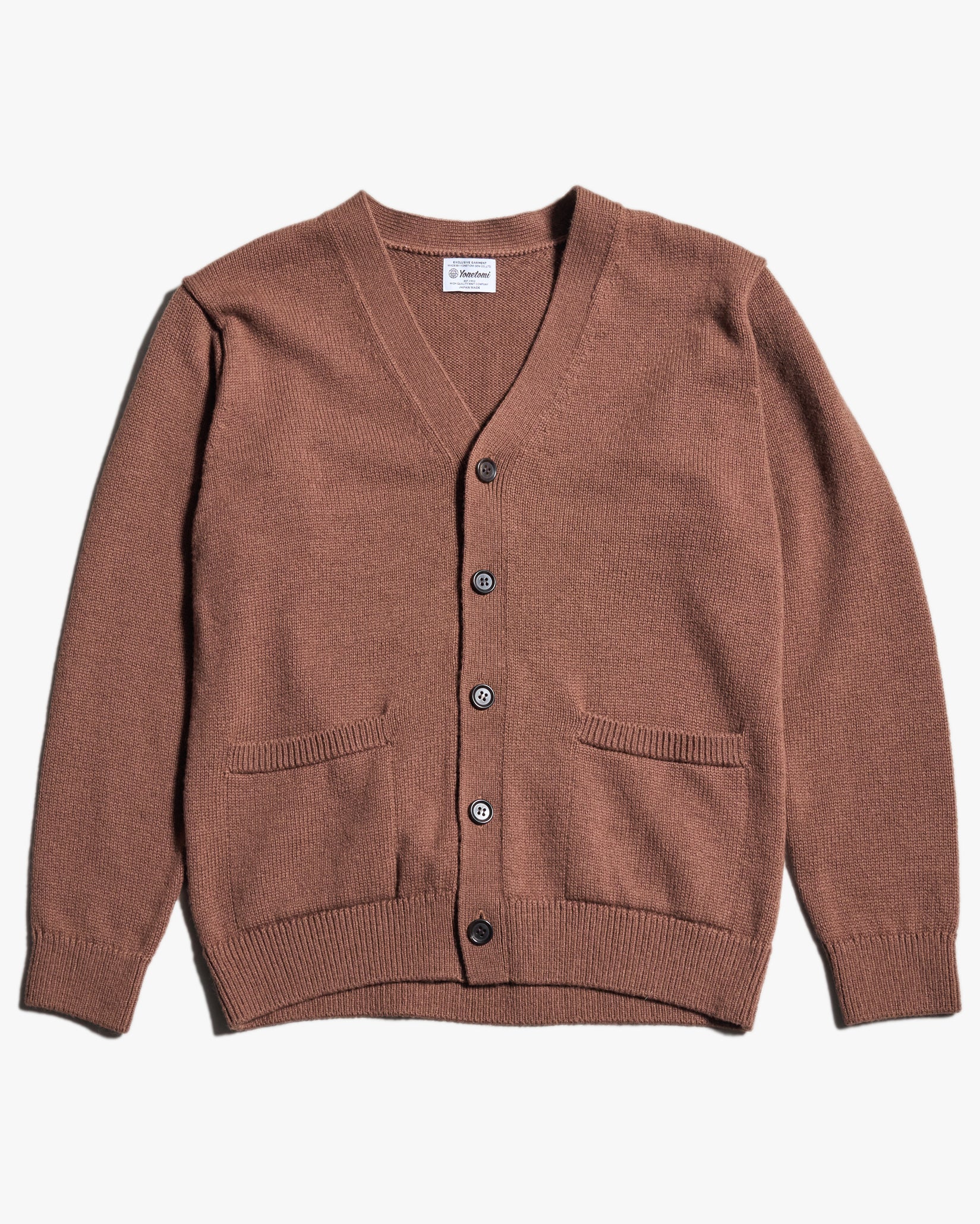 Yonetomi Washable Boumou Merino Wool Cardigan - Light Brown