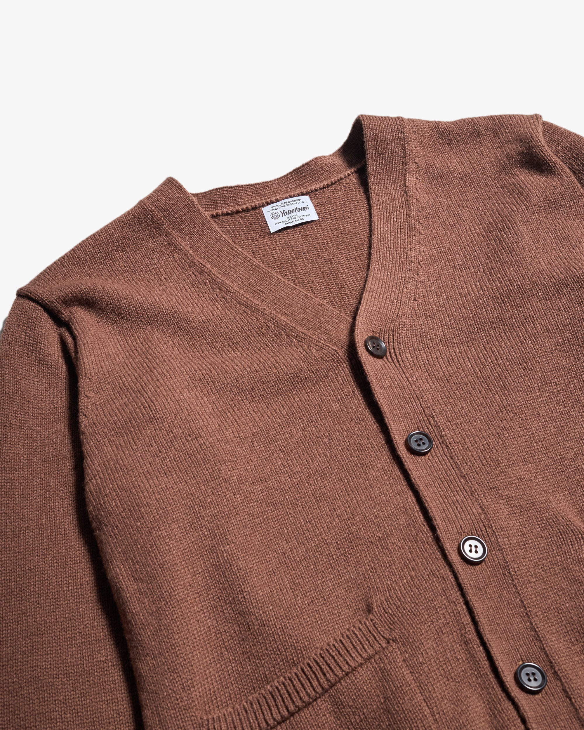 Yonetomi Washable Boumou Merino Wool Cardigan - Light Brown - Image 2