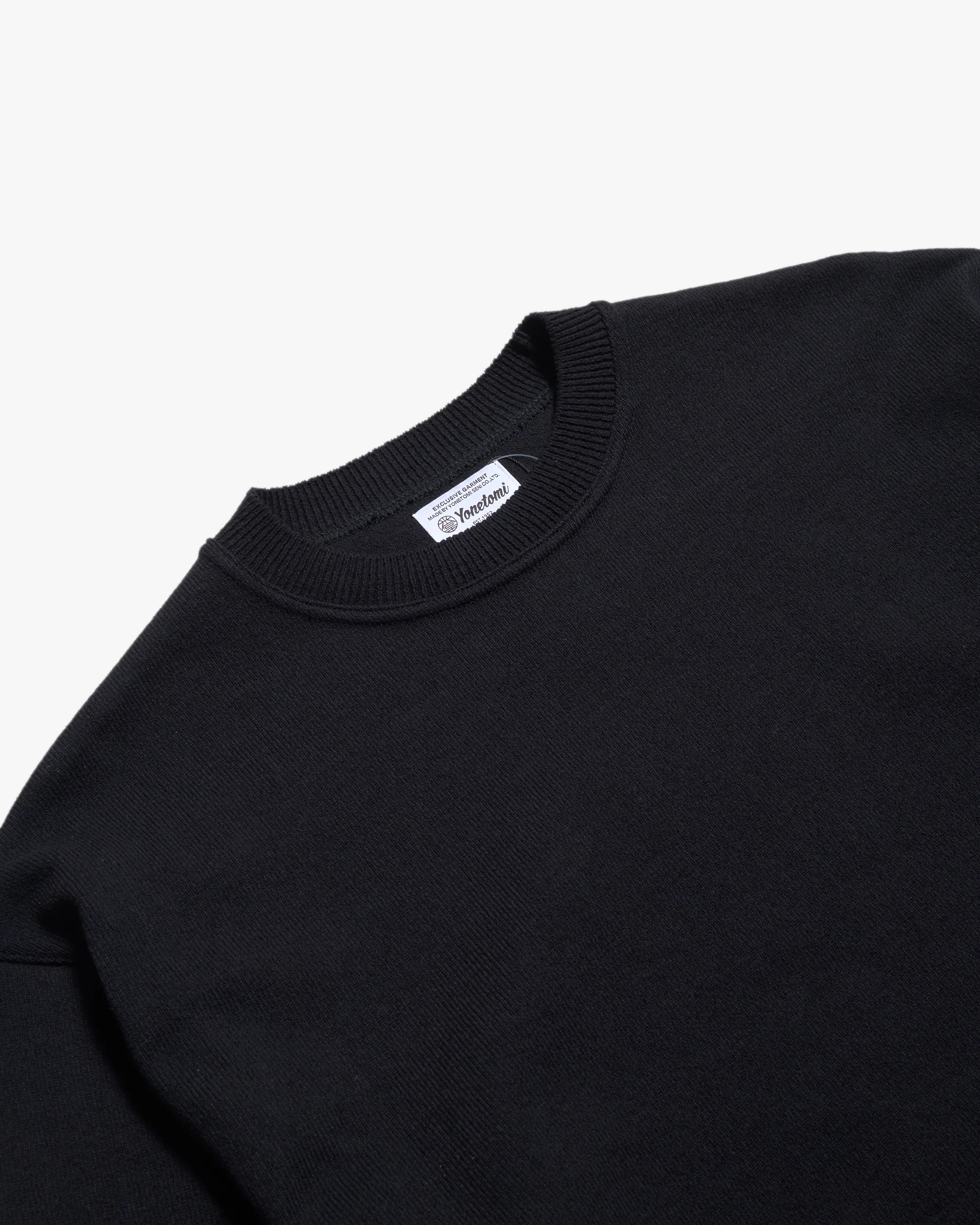 Yonetomi Wave Cotton Knit Pullover - Black - Image 2